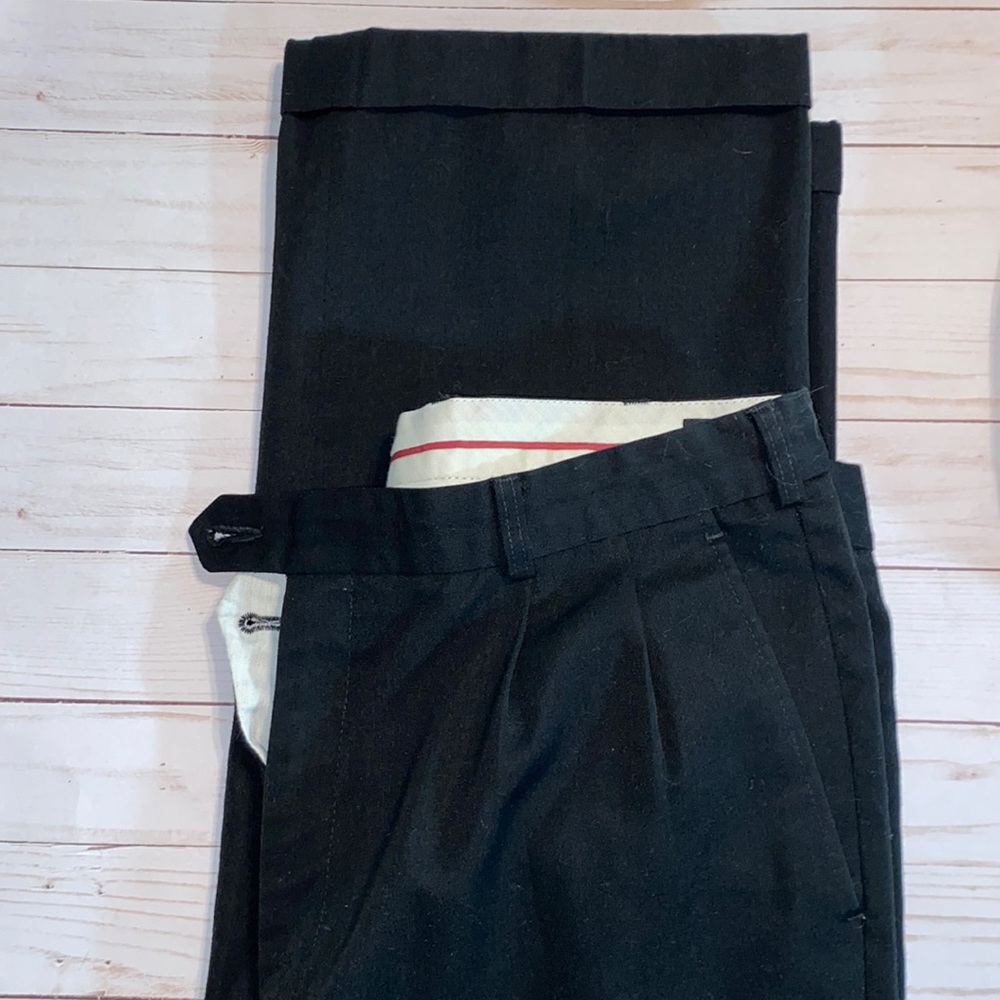 Vintage men’s J.D Christopher Wool Dress Pants slacks 34X31 Black pleated cuffed